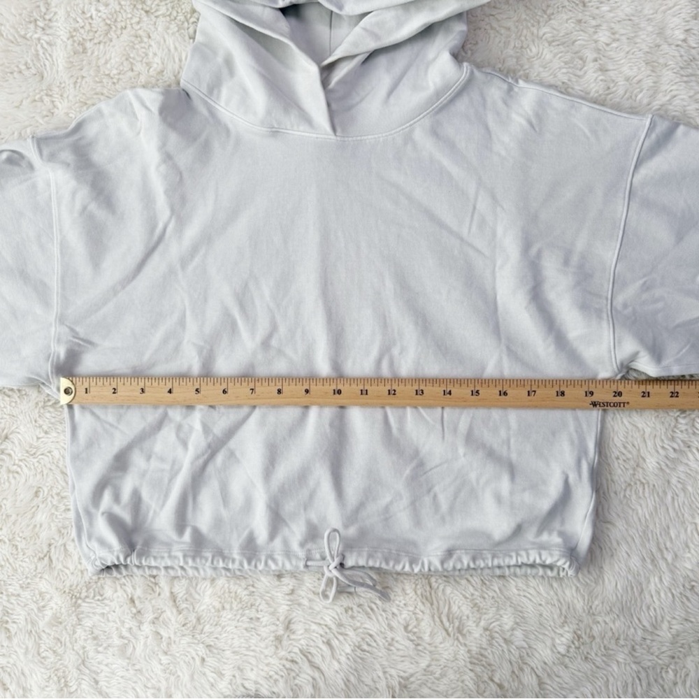 Babaton Aritzia Women Light Gray Crop Hoodie Sweater SMALL Minimal Tenniscore - Picture 6 of 10